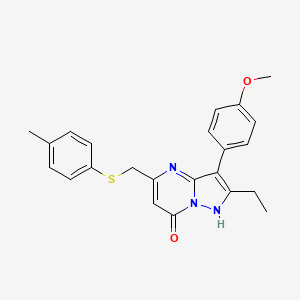 2-ethyl-3-(4-methoxyphenyl)-5-{[(4-methylphenyl)sulfanyl]methyl}pyrazolo[1,5-a]pyrimidin-7(4H)-one