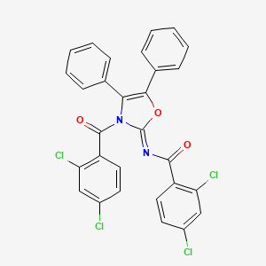 2,4-dichloro-N-[(2Z)-3-[(2,4-dichlorophenyl)carbonyl]-4,5-diphenyl-1,3-oxazol-2(3H)-ylidene]benzamide