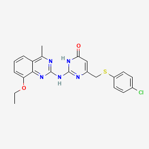 6-{[(4-chlorophenyl)sulfanyl]methyl}-2-[(8-ethoxy-4-methylquinazolin-2-yl)amino]pyrimidin-4(3H)-one