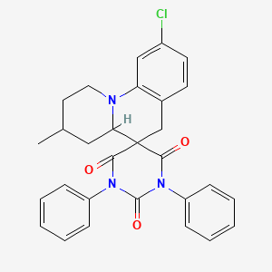 9'-Chloro-3'-methyl-1,5-diphenyl-1',2',3',4',4'A,6'-hexahydrospiro[1,5-diazinane-3,5'-pyrido[1,2-A]quinoline]-2,4,6-trione