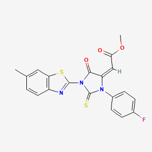 methyl (2E)-[3-(4-fluorophenyl)-1-(6-methyl-1,3-benzothiazol-2-yl)-5-oxo-2-thioxoimidazolidin-4-ylidene]ethanoate