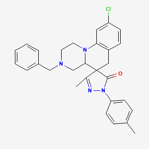 3-benzyl-9-chloro-5'-methyl-2'-(4-methylphenyl)-2,3,4,4a-tetrahydro-1H,6H-spiro[pyrazino[1,2-a]quinoline-5,4'-pyrazol]-3'(2'H)-one