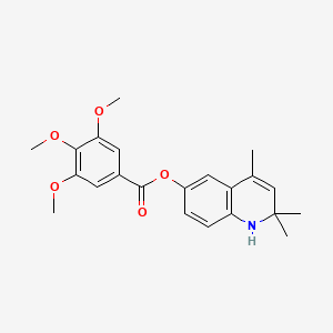 molecular formula C22H25NO5 B11187485 2,2,4-Trimethyl-1,2-dihydroquinolin-6-yl 3,4,5-trimethoxybenzoate 