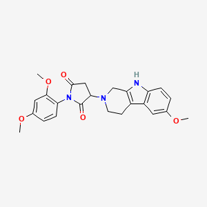 molecular formula C24H25N3O5 B11187525 1-(2,4-dimethoxyphenyl)-3-(6-methoxy-1,3,4,9-tetrahydro-2H-beta-carbolin-2-yl)pyrrolidine-2,5-dione 