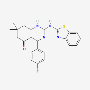 2-(1,3-benzothiazol-2-ylamino)-4-(4-fluorophenyl)-7,7-dimethyl-4,6,7,8-tetrahydroquinazolin-5(1H)-one