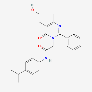 2-[5-(2-hydroxyethyl)-4-methyl-6-oxo-2-phenylpyrimidin-1(6H)-yl]-N-[4-(propan-2-yl)phenyl]acetamide