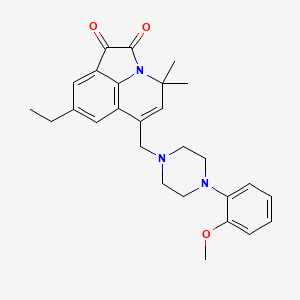 8-ethyl-6-{[4-(2-methoxyphenyl)piperazino]methyl}-4,4-dimethyl-4H-pyrrolo[3,2,1-ij]quinoline-1,2-dione