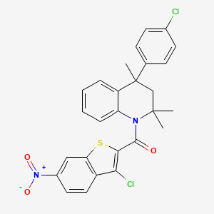 (3-chloro-6-nitro-1-benzothiophen-2-yl)[4-(4-chlorophenyl)-2,2,4-trimethyl-3,4-dihydroquinolin-1(2H)-yl]methanone