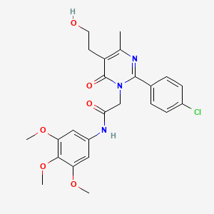 2-[2-(4-chlorophenyl)-5-(2-hydroxyethyl)-4-methyl-6-oxopyrimidin-1(6H)-yl]-N-(3,4,5-trimethoxyphenyl)acetamide