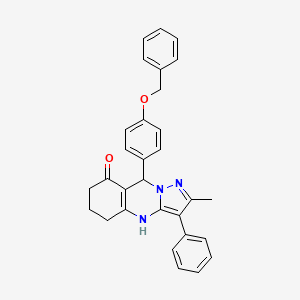 9-[4-(benzyloxy)phenyl]-2-methyl-3-phenyl-5,6,7,9-tetrahydropyrazolo[5,1-b]quinazolin-8(4H)-one