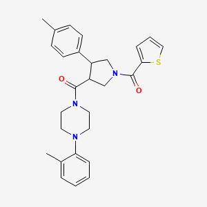 1-(2-Methylphenyl)-4-[4-(4-methylphenyl)-1-(thiophene-2-carbonyl)pyrrolidine-3-carbonyl]piperazine