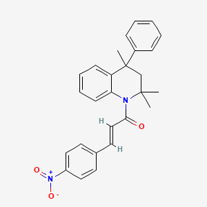 (2E)-3-(4-nitrophenyl)-1-(2,2,4-trimethyl-4-phenyl-3,4-dihydroquinolin-1(2H)-yl)prop-2-en-1-one