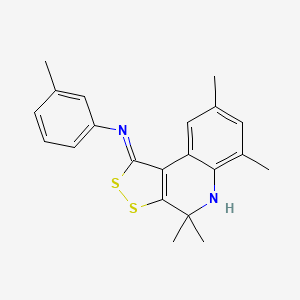 3-methyl-N-[(1Z)-4,4,6,8-tetramethyl-4,5-dihydro-1H-[1,2]dithiolo[3,4-c]quinolin-1-ylidene]aniline