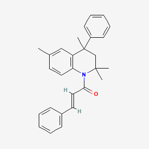 molecular formula C28H29NO B11187641 2,2,4,6-Tetramethyl-4-phenyl-1-(3-phenylacryloyl)-1,2,3,4-tetrahydroquinoline 