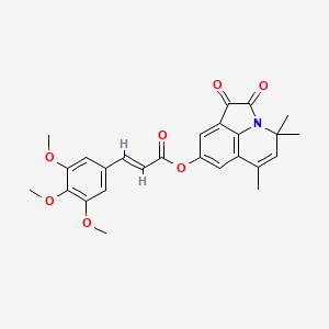 4,4,6-trimethyl-1,2-dioxo-1,2-dihydro-4H-pyrrolo[3,2,1-ij]quinolin-8-yl (2E)-3-(3,4,5-trimethoxyphenyl)prop-2-enoate