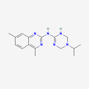 4,7-dimethyl-N-[5-(propan-2-yl)-1,4,5,6-tetrahydro-1,3,5-triazin-2-yl]quinazolin-2-amine