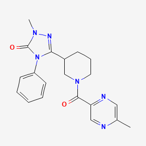 molecular formula C20H22N6O2 B11187691 1-methyl-3-(1-(5-methylpyrazine-2-carbonyl)piperidin-3-yl)-4-phenyl-1H-1,2,4-triazol-5(4H)-one 