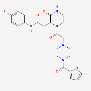 N-(4-fluorophenyl)-2-(1-{2-[4-(2-furylcarbonyl)piperazino]acetyl}-3-oxo-2-piperazinyl)acetamide