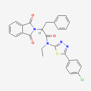 molecular formula C27H21ClN4O3S B11187707 N-[5-(4-chlorophenyl)-1,3,4-thiadiazol-2-yl]-2-(1,3-dioxo-1,3-dihydro-2H-isoindol-2-yl)-N-ethyl-3-phenylpropanamide 