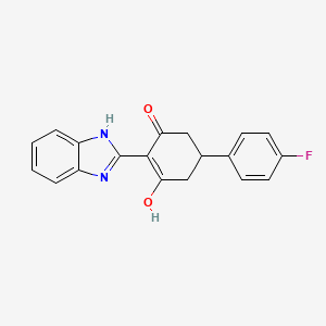 2-(1,3-dihydro-2H-benzimidazol-2-ylidene)-5-(4-fluorophenyl)cyclohexane-1,3-dione