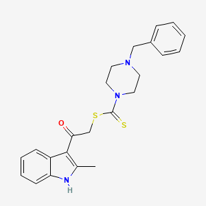 molecular formula C23H25N3OS2 B11187747 2-(2-methyl-1H-indol-3-yl)-2-oxoethyl 4-benzylpiperazine-1-carbodithioate 