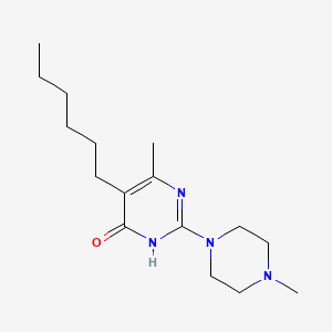 5-hexyl-6-methyl-2-(4-methylpiperazin-1-yl)pyrimidin-4(3H)-one