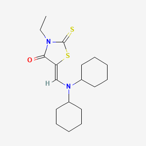 (5Z)-5-[(dicyclohexylamino)methylidene]-3-ethyl-2-thioxo-1,3-thiazolidin-4-one