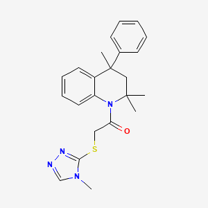 molecular formula C23H26N4OS B11187802 2-[(4-methyl-4H-1,2,4-triazol-3-yl)sulfanyl]-1-(2,2,4-trimethyl-4-phenyl-3,4-dihydroquinolin-1(2H)-yl)ethanone 