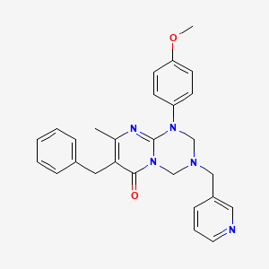 7-benzyl-1-(4-methoxyphenyl)-8-methyl-3-(3-pyridylmethyl)-1,2,3,4-tetrahydro-6H-pyrimido[1,2-a][1,3,5]triazin-6-one