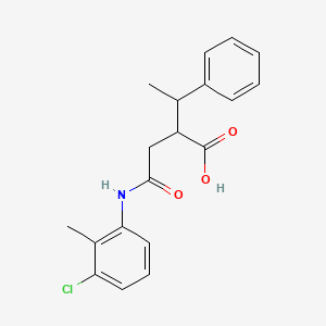 molecular formula C19H20ClNO3 B11187828 2-{[(3-Chloro-2-methylphenyl)carbamoyl]methyl}-3-phenylbutanoic acid 