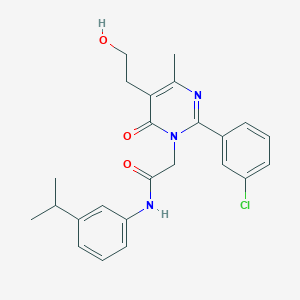 molecular formula C24H26ClN3O3 B11187829 2-[2-(3-chlorophenyl)-5-(2-hydroxyethyl)-4-methyl-6-oxopyrimidin-1(6H)-yl]-N-[3-(propan-2-yl)phenyl]acetamide CAS No. 1326921-65-6