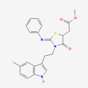 methyl [(2E)-3-[2-(5-methyl-1H-indol-3-yl)ethyl]-4-oxo-2-(phenylimino)-1,3-thiazolidin-5-yl]acetate