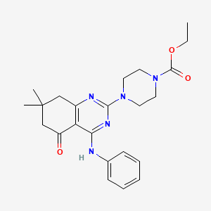 molecular formula C23H29N5O3 B11187854 Ethyl 4-[7,7-dimethyl-5-oxo-4-(phenylamino)-5,6,7,8-tetrahydroquinazolin-2-yl]piperazine-1-carboxylate 