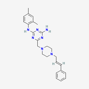 N-(2,4-dimethylphenyl)-6-({4-[(2E)-3-phenylprop-2-en-1-yl]piperazin-1-yl}methyl)-1,3,5-triazine-2,4-diamine