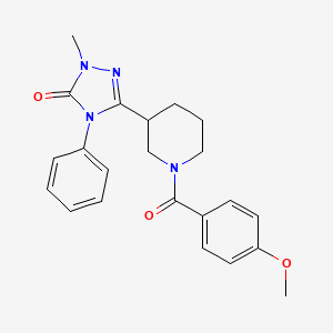 molecular formula C22H24N4O3 B11187860 3-(1-(4-methoxybenzoyl)piperidin-3-yl)-1-methyl-4-phenyl-1H-1,2,4-triazol-5(4H)-one 