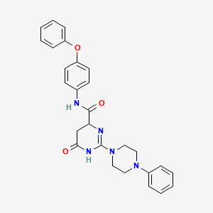 6-oxo-N-(4-phenoxyphenyl)-2-(4-phenylpiperazin-1-yl)-3,4,5,6-tetrahydropyrimidine-4-carboxamide