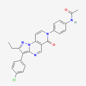 molecular formula C25H20ClN5O2 B11187967 N-{4-[3-(4-chlorophenyl)-2-ethyl-6-oxopyrazolo[1,5-a]pyrido[3,4-e]pyrimidin-7(6H)-yl]phenyl}acetamide 