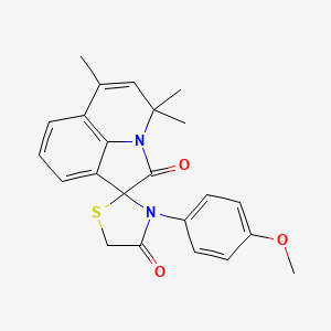 molecular formula C23H22N2O3S B11187982 3'-(4-methoxyphenyl)-4,4,6-trimethyl-4H,4'H-spiro[pyrrolo[3,2,1-ij]quinoline-1,2'-[1,3]thiazolidine]-2,4'-dione 