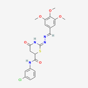 N-(3-chlorophenyl)-4-oxo-2-[(2E)-2-(3,4,5-trimethoxybenzylidene)hydrazinyl]-5,6-dihydro-4H-1,3-thiazine-6-carboxamide