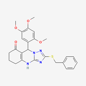 2-(benzylsulfanyl)-9-(2,4,5-trimethoxyphenyl)-5,6,7,9-tetrahydro[1,2,4]triazolo[5,1-b]quinazolin-8(4H)-one