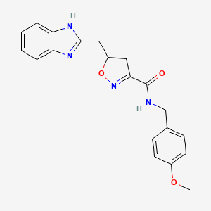 5-(1H-benzimidazol-2-ylmethyl)-N-(4-methoxybenzyl)-4,5-dihydro-1,2-oxazole-3-carboxamide