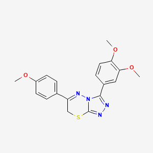 molecular formula C19H18N4O3S B11188015 3-(3,4-dimethoxyphenyl)-6-(4-methoxyphenyl)-7H-[1,2,4]triazolo[3,4-b][1,3,4]thiadiazine 