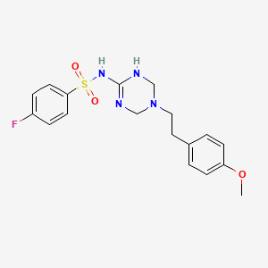 4-fluoro-N-{5-[2-(4-methoxyphenyl)ethyl]-1,4,5,6-tetrahydro-1,3,5-triazin-2-yl}benzenesulfonamide