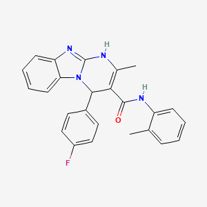 molecular formula C25H21FN4O B11188029 4-(4-fluorophenyl)-2-methyl-N-(2-methylphenyl)-1,4-dihydropyrimido[1,2-a]benzimidazole-3-carboxamide 