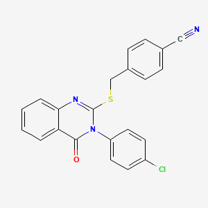 4-({[3-(4-Chlorophenyl)-4-oxo-3,4-dihydroquinazolin-2-yl]sulfanyl}methyl)benzonitrile