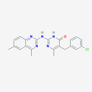 5-(3-chlorobenzyl)-2-[(4,6-dimethylquinazolin-2-yl)amino]-6-methylpyrimidin-4(3H)-one