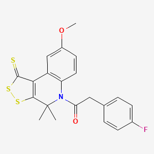 2-(4-fluorophenyl)-1-(8-methoxy-4,4-dimethyl-1-thioxo-1,4-dihydro-5H-[1,2]dithiolo[3,4-c]quinolin-5-yl)ethanone