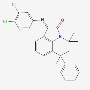 (1E)-1-[(3,4-dichlorophenyl)imino]-4,4,6-trimethyl-6-phenyl-5,6-dihydro-4H-pyrrolo[3,2,1-ij]quinolin-2(1H)-one