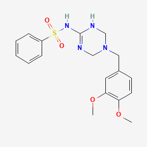 N-[5-(3,4-dimethoxybenzyl)-1,4,5,6-tetrahydro-1,3,5-triazin-2-yl]benzenesulfonamide