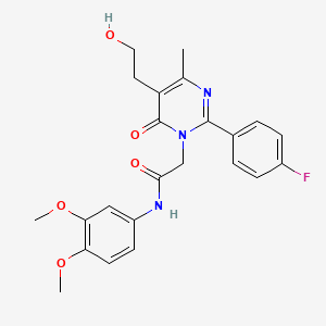 N-(3,4-dimethoxyphenyl)-2-[2-(4-fluorophenyl)-5-(2-hydroxyethyl)-4-methyl-6-oxopyrimidin-1(6H)-yl]acetamide